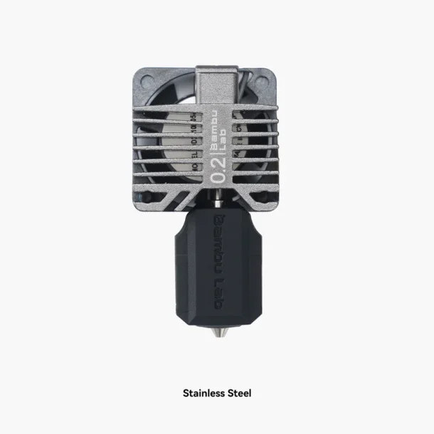 Bambu komplet hotend kit til X1 serien med 0.2 mm. nozzle I rustfri stl