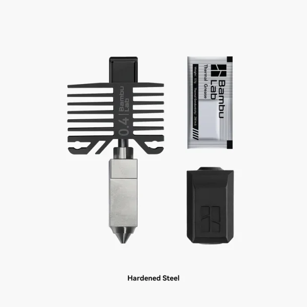 Bambu hotend med 0.4 mm. nozzle I hrdet stl