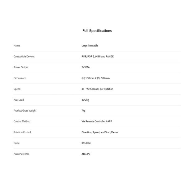 Revopoint drejeplade, stor