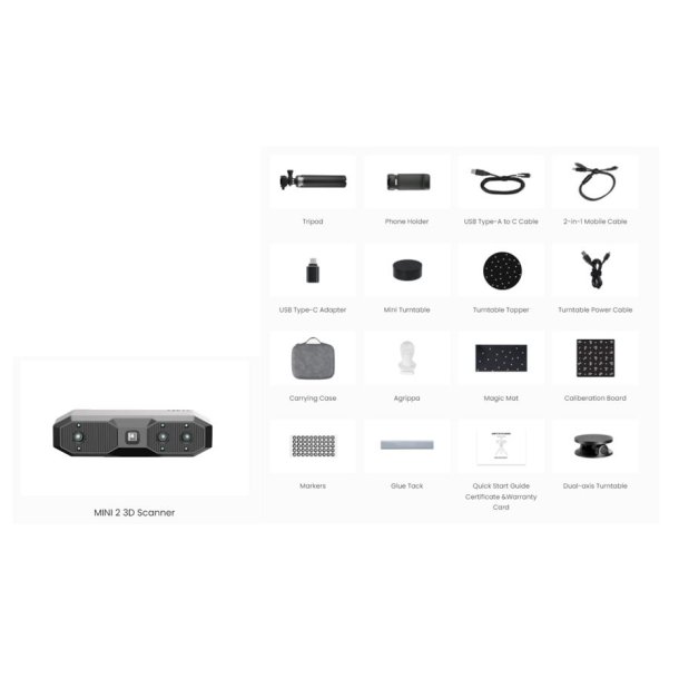 Revopoint MINI 2 3D scanner, advanced package