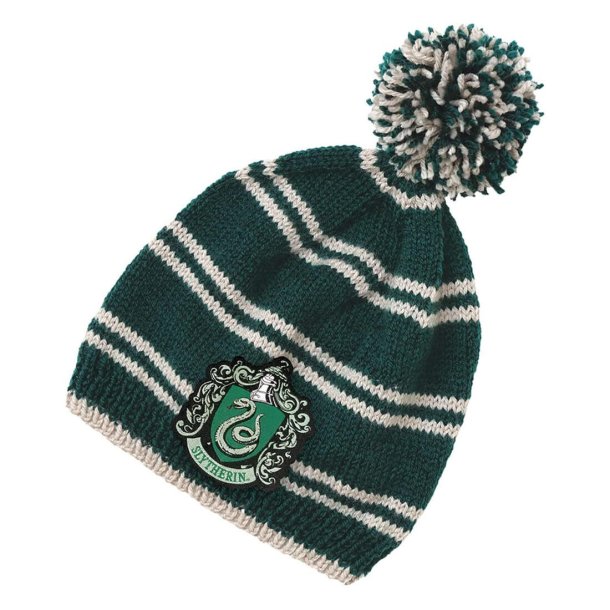 Harry Potter strik-selv hue med kvast, Slytherin