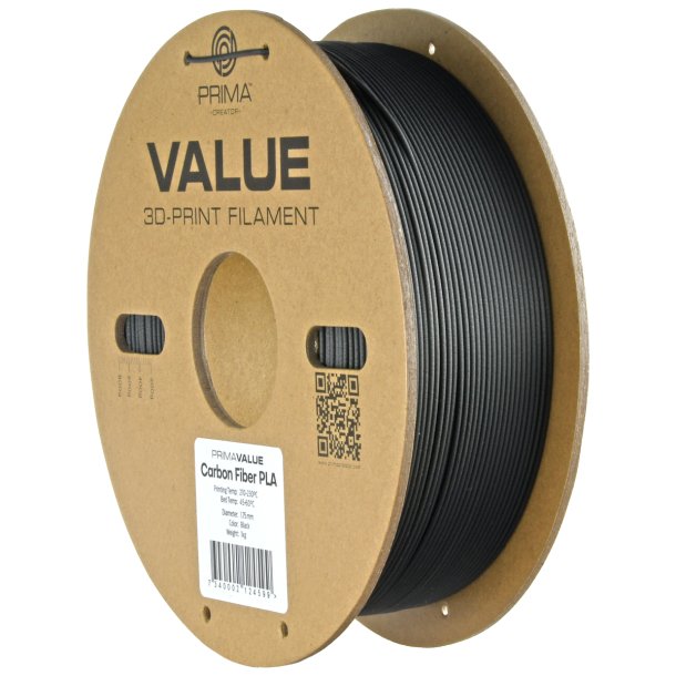 PrimaValue Carbon PLA filament 1 kg, sort