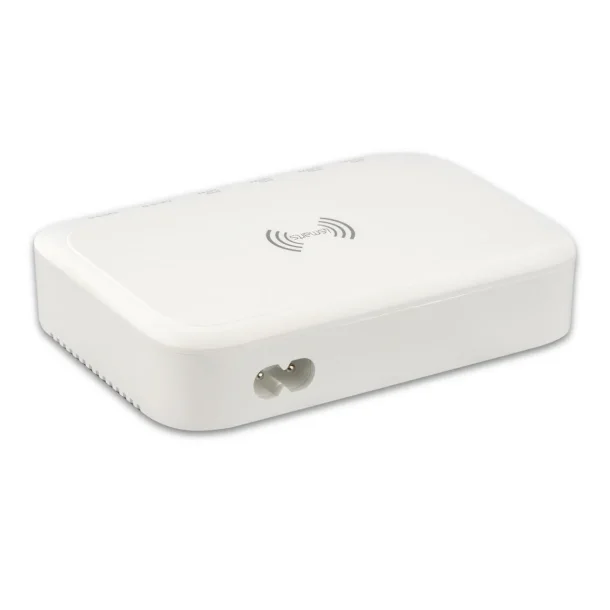 4smarts 100W strmforsyning med 4x USB-C, 2x USB-A samt QI trdls opladning