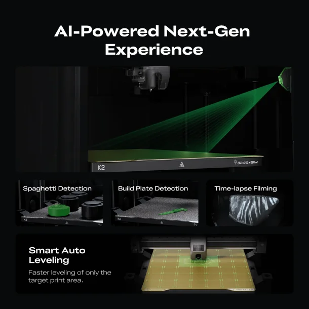 Creality K2 Combo 3D printer med CFS, 260 x 260 x 260 mm.