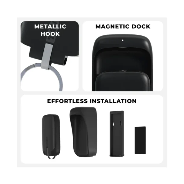 Emergency Powerbank i nglering med Lightning, USB-C og MicroUSB kabler