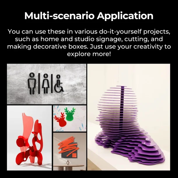 Falcon glossy uigennemsigtig akryl til laserskring - 200 x 200 x 3 mm, 10 stk.