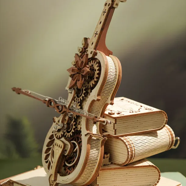 Mekanisk 3D byggest i tr, cello
