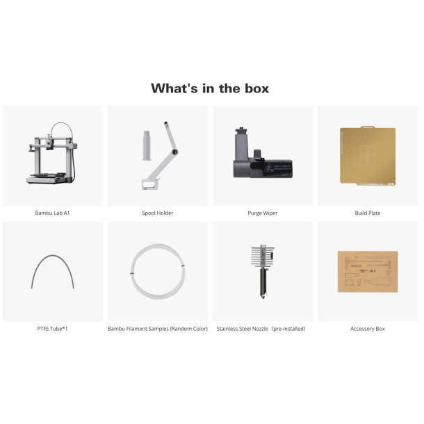 Bambu Lab A1 3D printer, 256 x 256 x 256 mm.