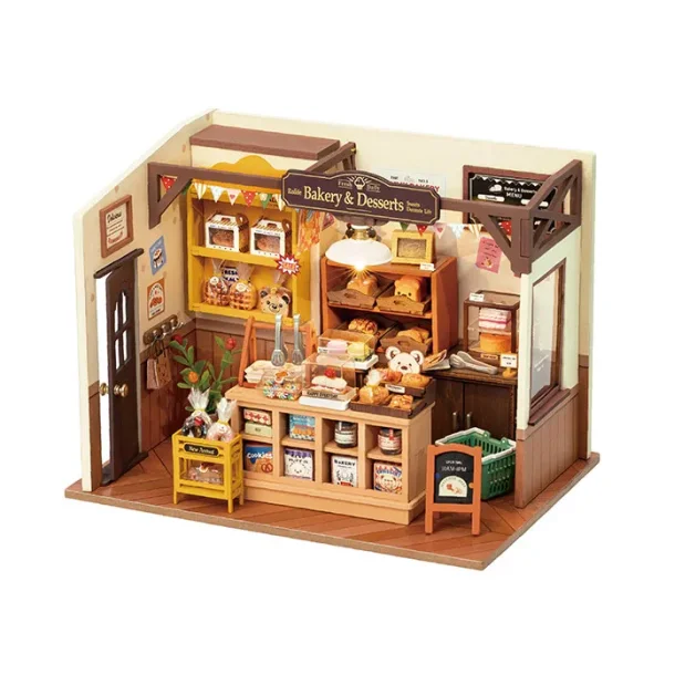 Miniaturevrelse byggest i tr med LED lys, Becka's Baking House