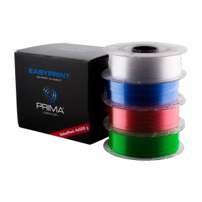 EasyPrint PETG Value Pack filament - klar, transparent rose, transparent bl og transparent grn