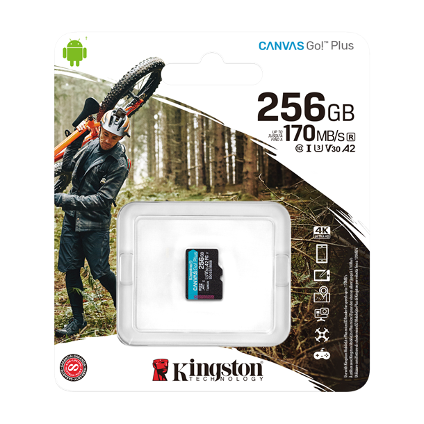 256 GB Kingston Canvas Go! Plus MicroSDXC Class 10, U3 &amp; V30