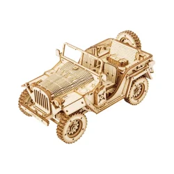 Mekanisk 3D byggest i tr, militr jeep
