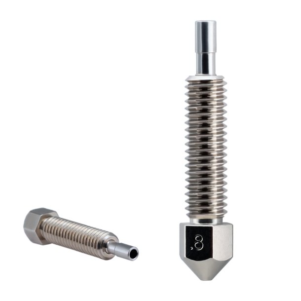Micro Swiss Brass Plated Wear Resistant Nozzle til FlowTech Hotend, 0.8 mm.