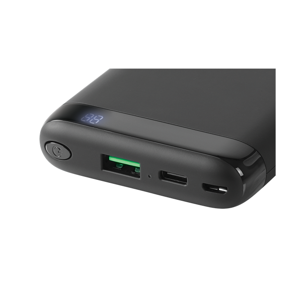 Powerbank 10000 mAh med 18W USB-A, USB-C og 10W trdls opladning (Qi)