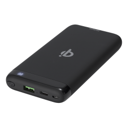 Powerbank 10000 mAh med 18W USB-A, USB-C og 10W trdls opladning (Qi)