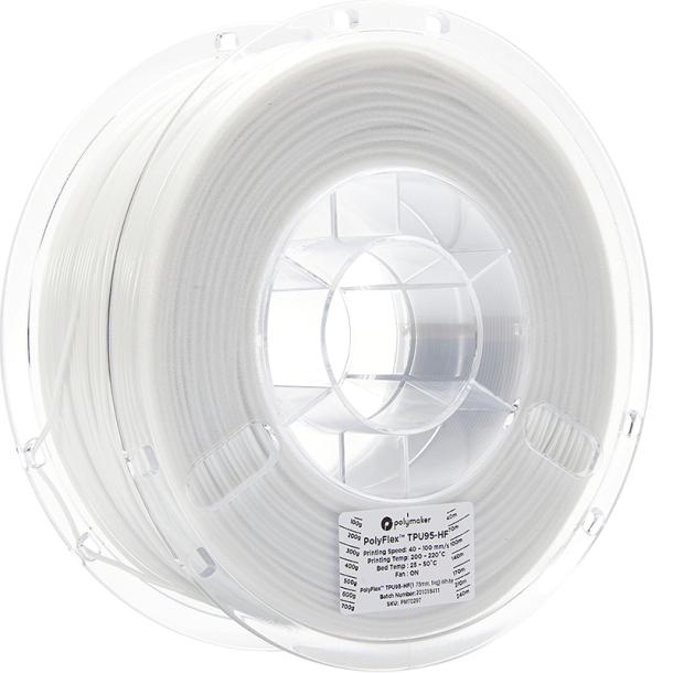 Polymaker PolyFlex highspeed TPU filament 1 kg, hvid