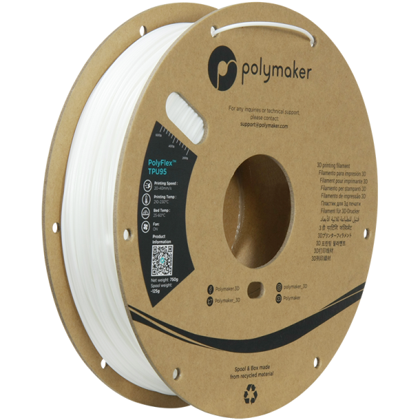 Polymaker PolyFlex TPU filament 750 g, hvid