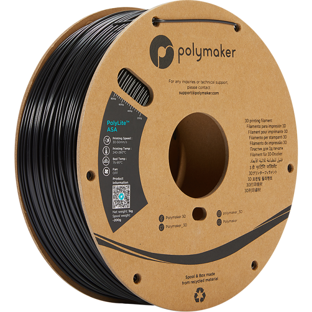 Polymaker PolyLite ASA filament 1 kg, sort