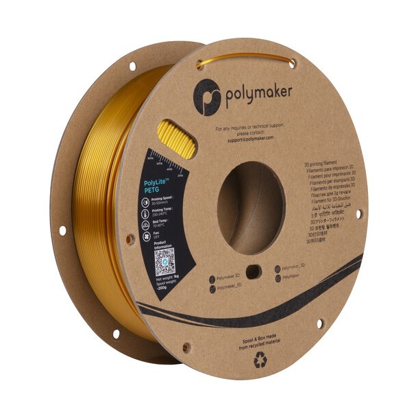 Polymaker PolyLite PETG filament 1 kg, guldfarvet