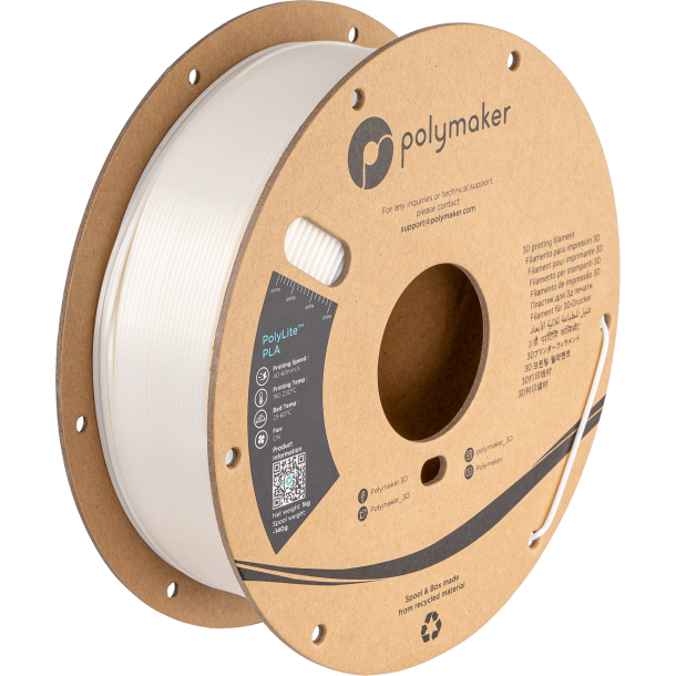 Polymaker PolyLite silk PLA filament 1 kg, hvid