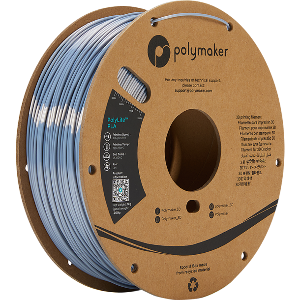 Polymaker PolyLite silk PLA filament 1 kg, slvfarvet