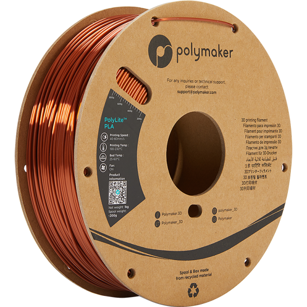 Polymaker PolyLite silk PLA filament 1 kg, bronzefarvet