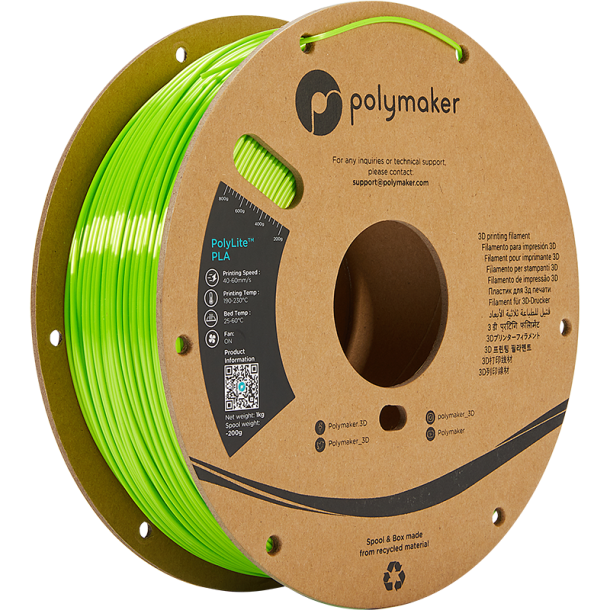Polymaker PolyLite silk PLA filament 1 kg, lysegrn (lime)