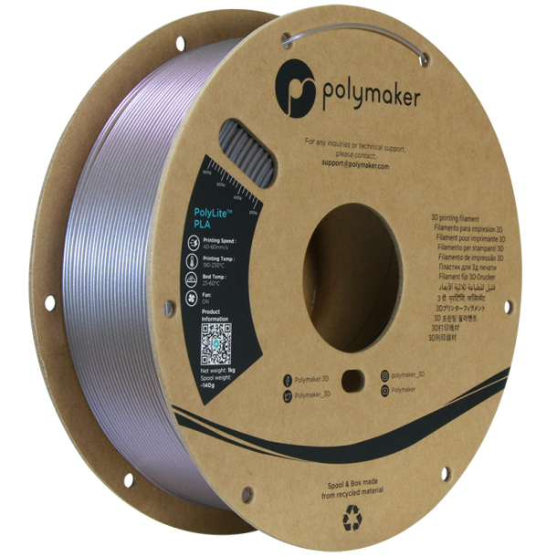 Polymaker PolyLite Starlight PLA filament 1 kg, Mercury