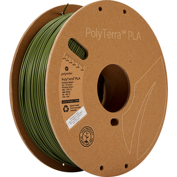 Polymaker PolyTerra PLA filament 1 kg, mrkegrn army