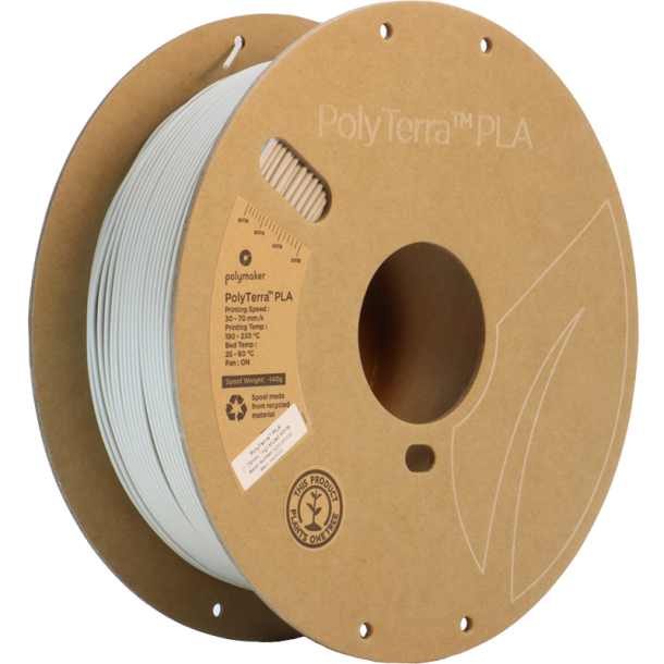 Polymaker PolyTerra PLA filament 1 kg, dmpet hvid