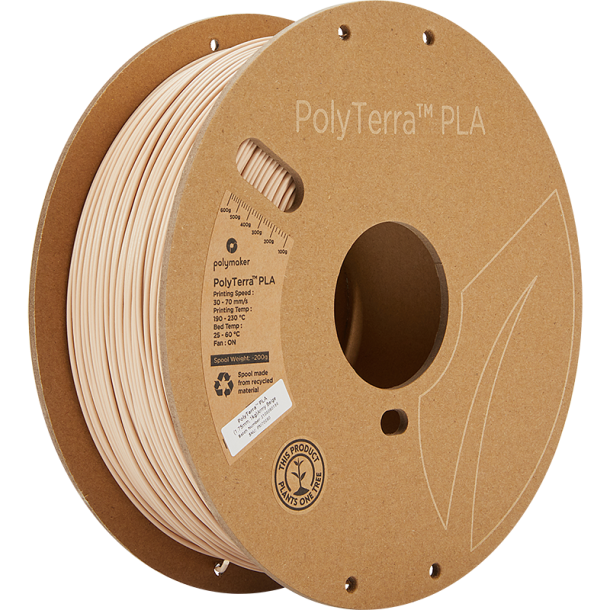 Polymaker PolyTerra PLA filament 1 kg, lysebrun army (beige)