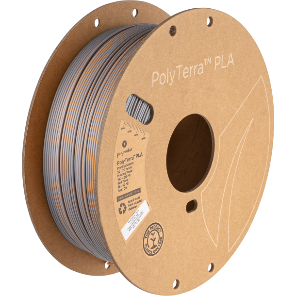 Polymaker PolyTerra PLA filament Dual Colour 1 kg, gr/orange