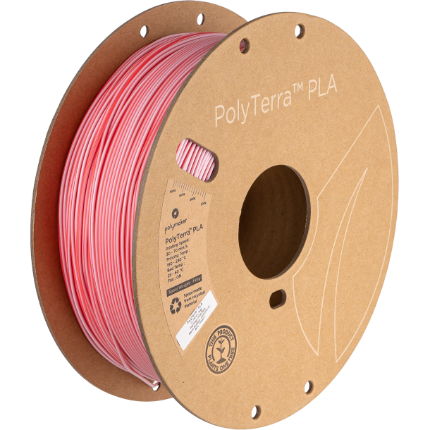 Polymaker PolyTerra PLA filament Dual Colour 1 kg, pink/rd
