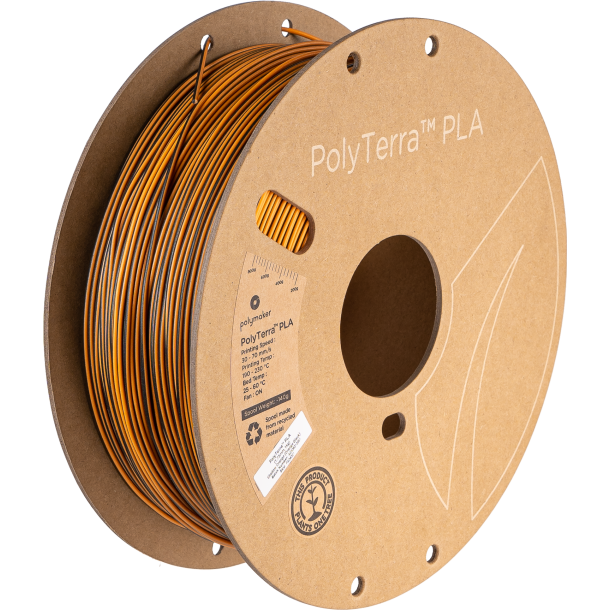 Polymaker PolyTerra PLA filament Dual Colour 1 kg, orange/sort