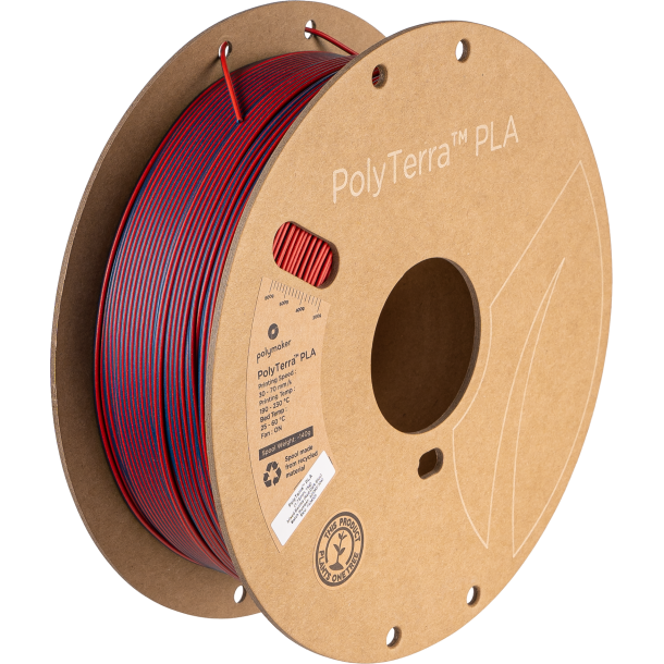 Polymaker PolyTerra PLA filament Dual Colour 1 kg, rd/mrkebl