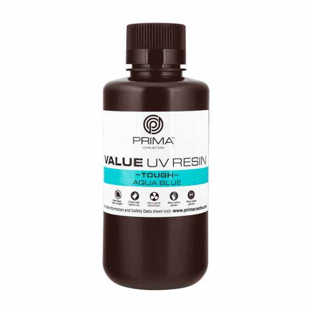 PrimaCreator Value UV/DLP tough resin 1000 ml, tyrkisbl