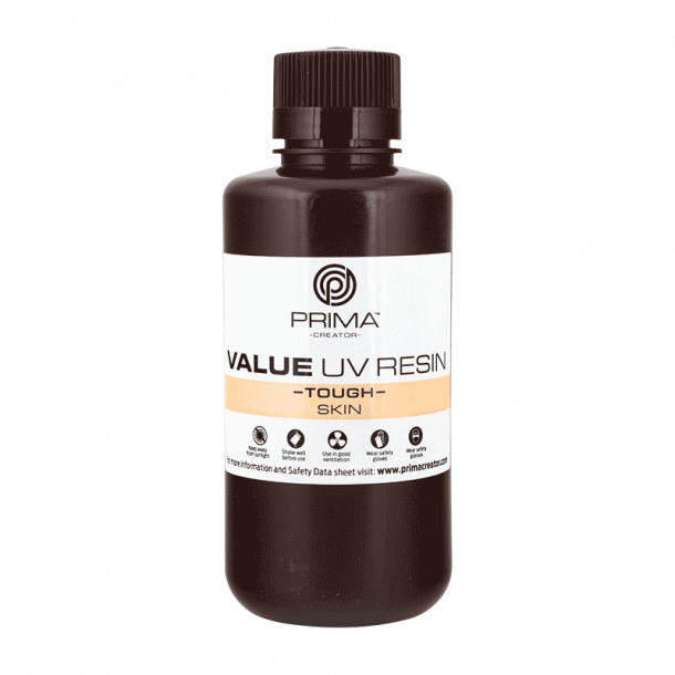 PrimaCreator Value UV/DLP tough resin 500 ml, hudfarvet