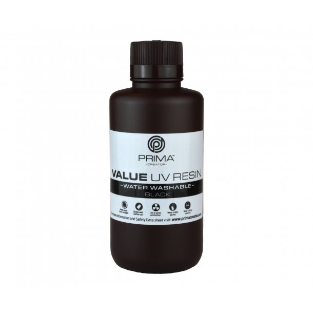 PrimaCreator Value UV/DLP vandvaskbar resin 500 ml, sort