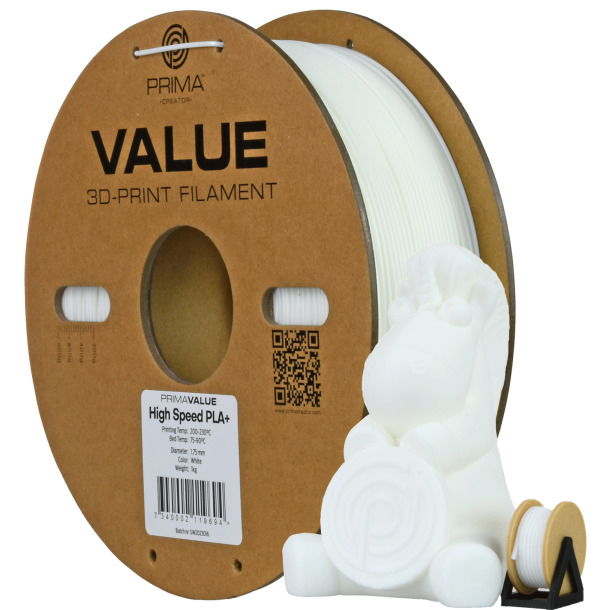 PrimaValue PLA+ highspeed filament 1 kg, hvid
