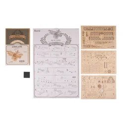 Mekanisk 3D byggest i tr, dobbeltdkkerfly