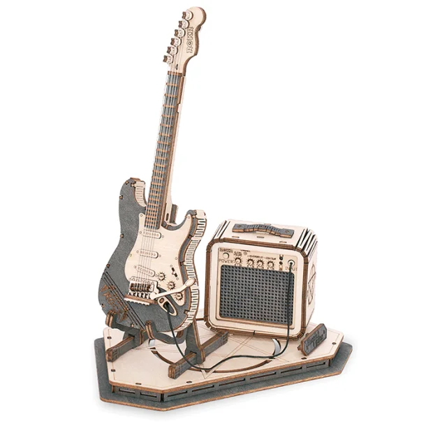 Mekanisk 3D byggest i tr, elguitar
