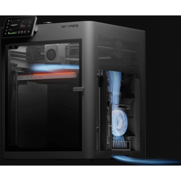 Bambu Lab P2S Combo 3D printer med AMS 2 Pro, 256 x 256 x 256 mm.