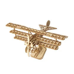 Mekanisk 3D byggest i tr, dobbeltdkkerfly