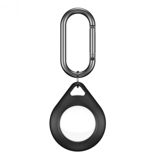 Karabin til Apple Airtag i sort silikone, 2-pack