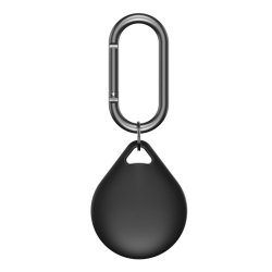 Karabin til Apple Airtag i sort silikone, 2-pack