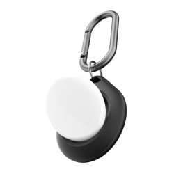 Karabin til Apple Airtag i sort silikone, 2-pack