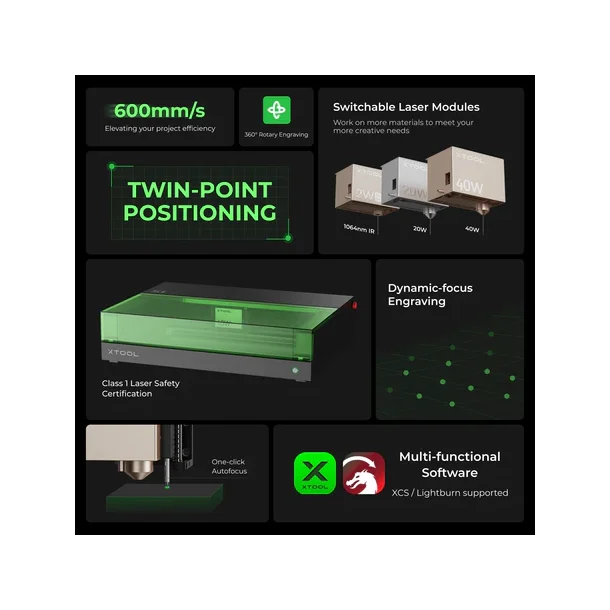 xTool S1 40W diode laserskrer, basic bundle