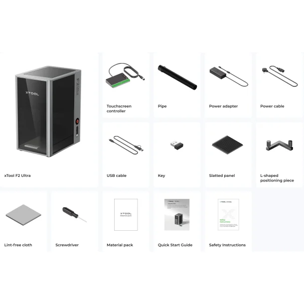 xTool F2 Ultra (dual), 60W MOPA og 40W diode laserskrer