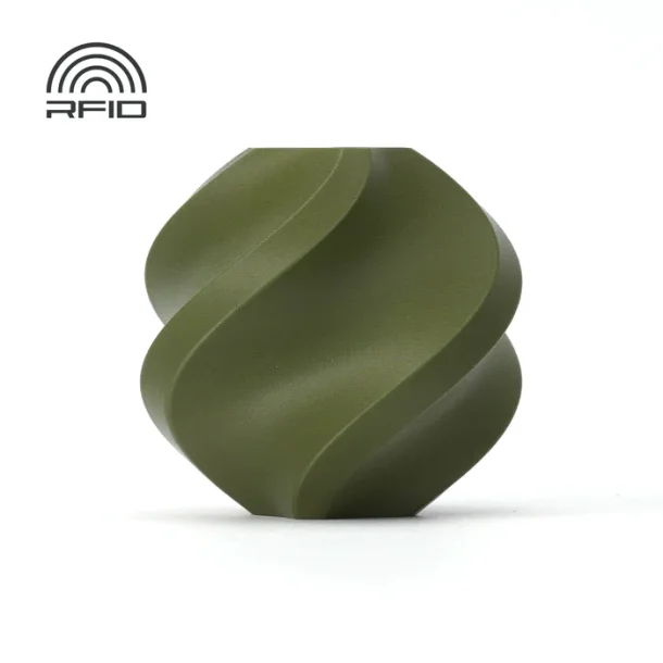 Bambu Lab PLA filament 1 kg. refill, mat mrkegrn