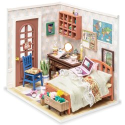 Miniaturevrelse byggest i tr med LED lys, Anne's Bedroom